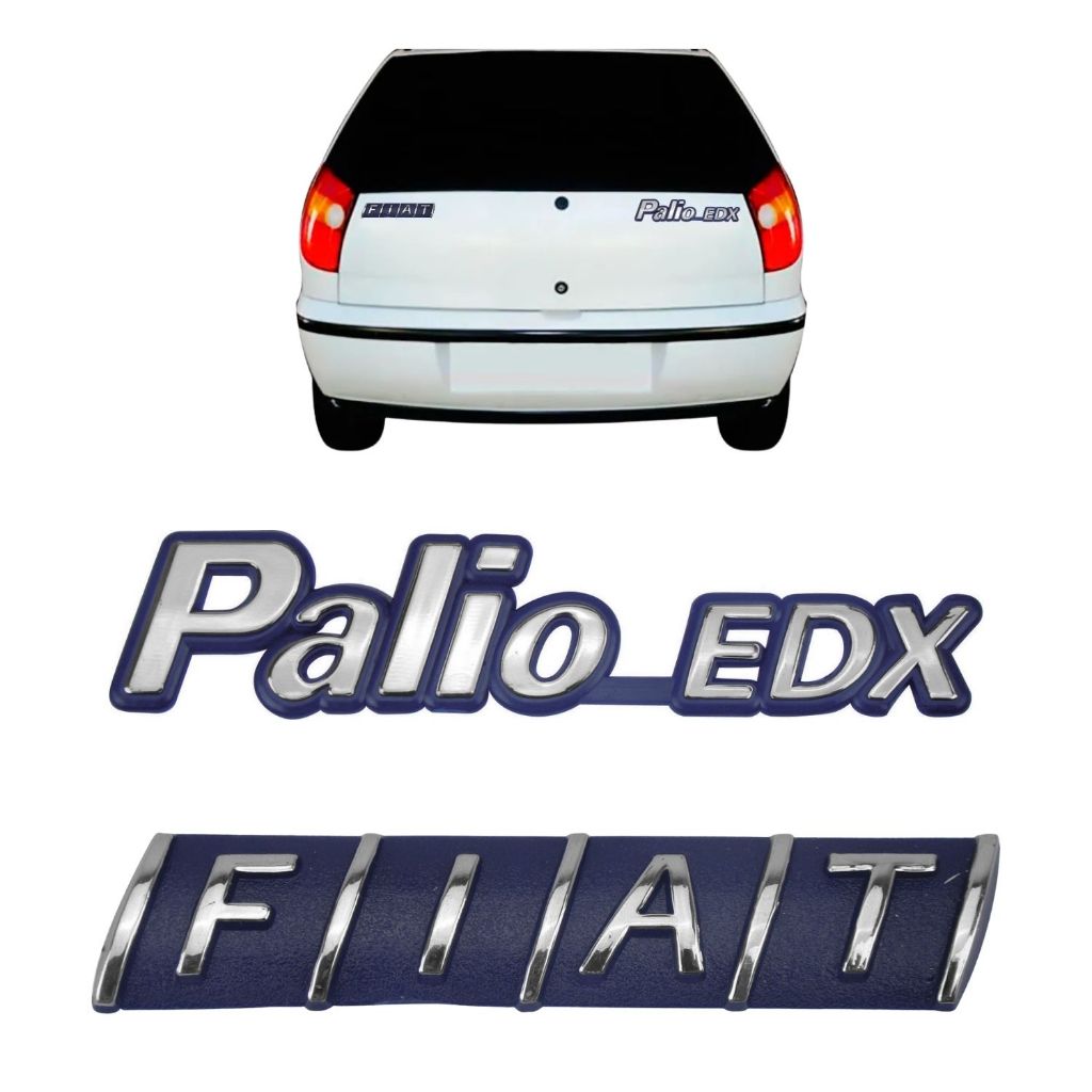 Kit Emblema escrita FIAT e escrita Palio EDX do Palio 1996 a 1999 em Oferta na Shopee