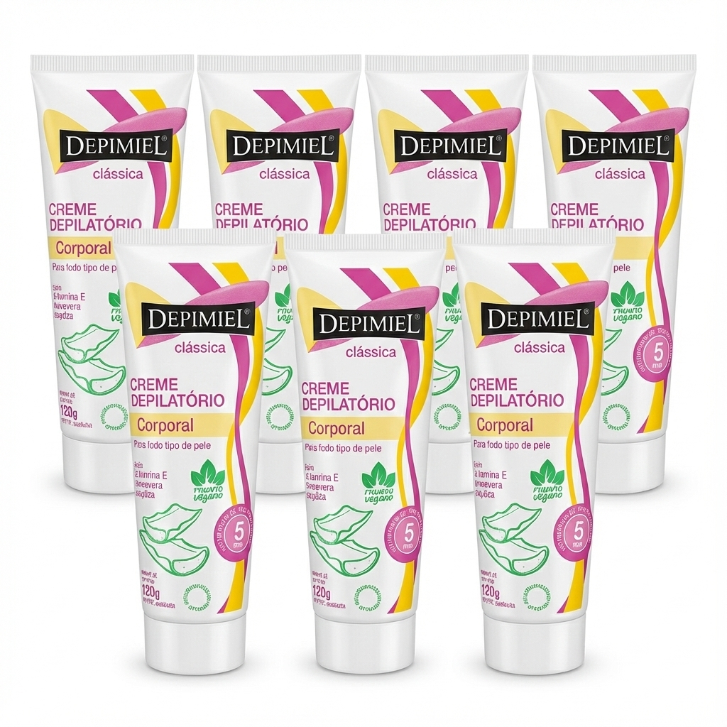 Kit c/07 Cremes Depilatório Corporal Clássico 120g - Depimiel em Oferta na Shopee