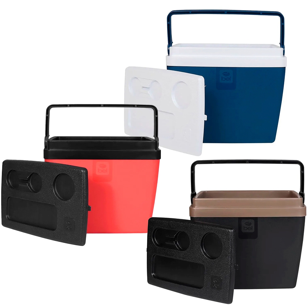 Caixa Cooler Termico 28 Litros Cabe 35 Latas Porta Copos Belfix Praia Camping Pesca em Oferta na Shopee