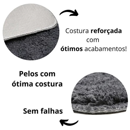 Jogo de Banheiro 3 Peças Peludo Felpudo Antiderrapante Kit Tapete Completo Luxo Antialérgico