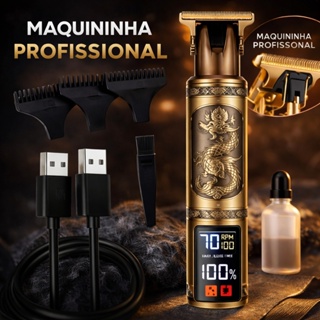 Máquina Dragão Profissional LED Premium Sem Fio para Cabelo e Barba em Oferta na Shopee
