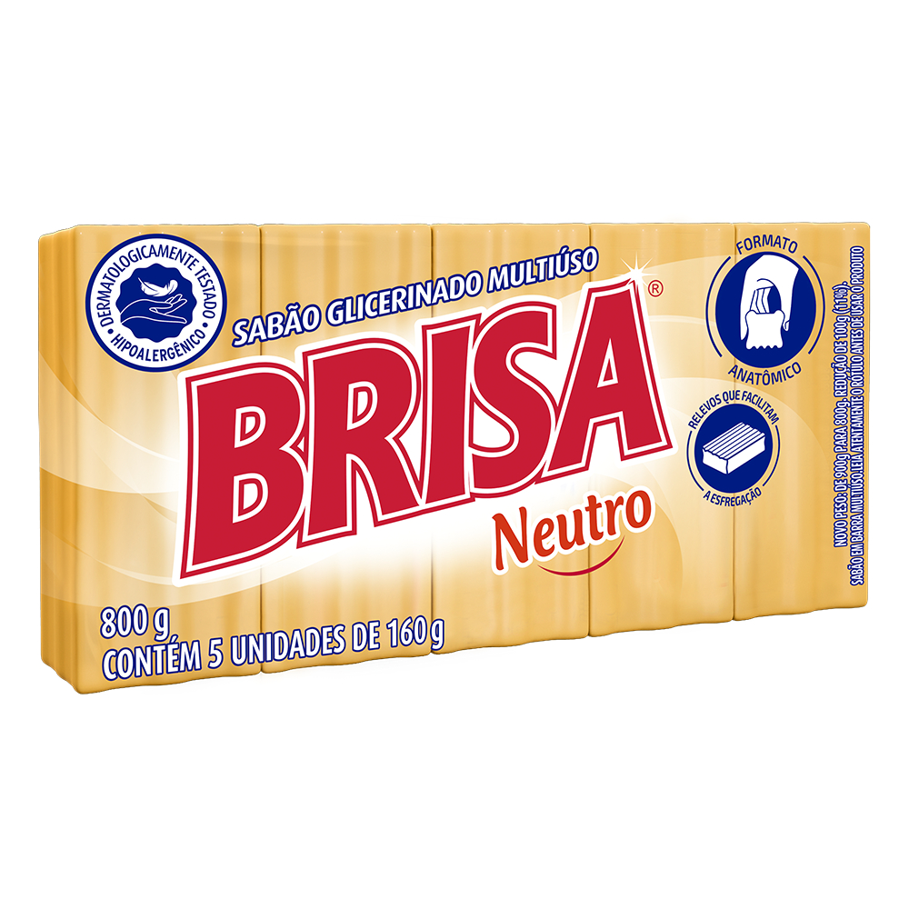 Sabão em Barra Brisa Glicerinado Neutro 800g