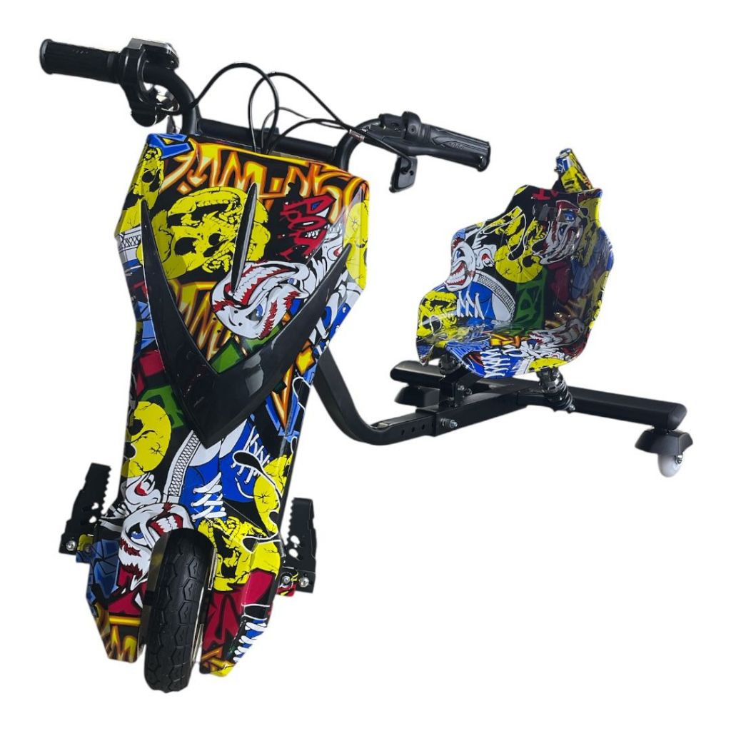 Patinete Elétrico 3 Rodas Triciclo Infantil Drift 350w 65kg Amarelo