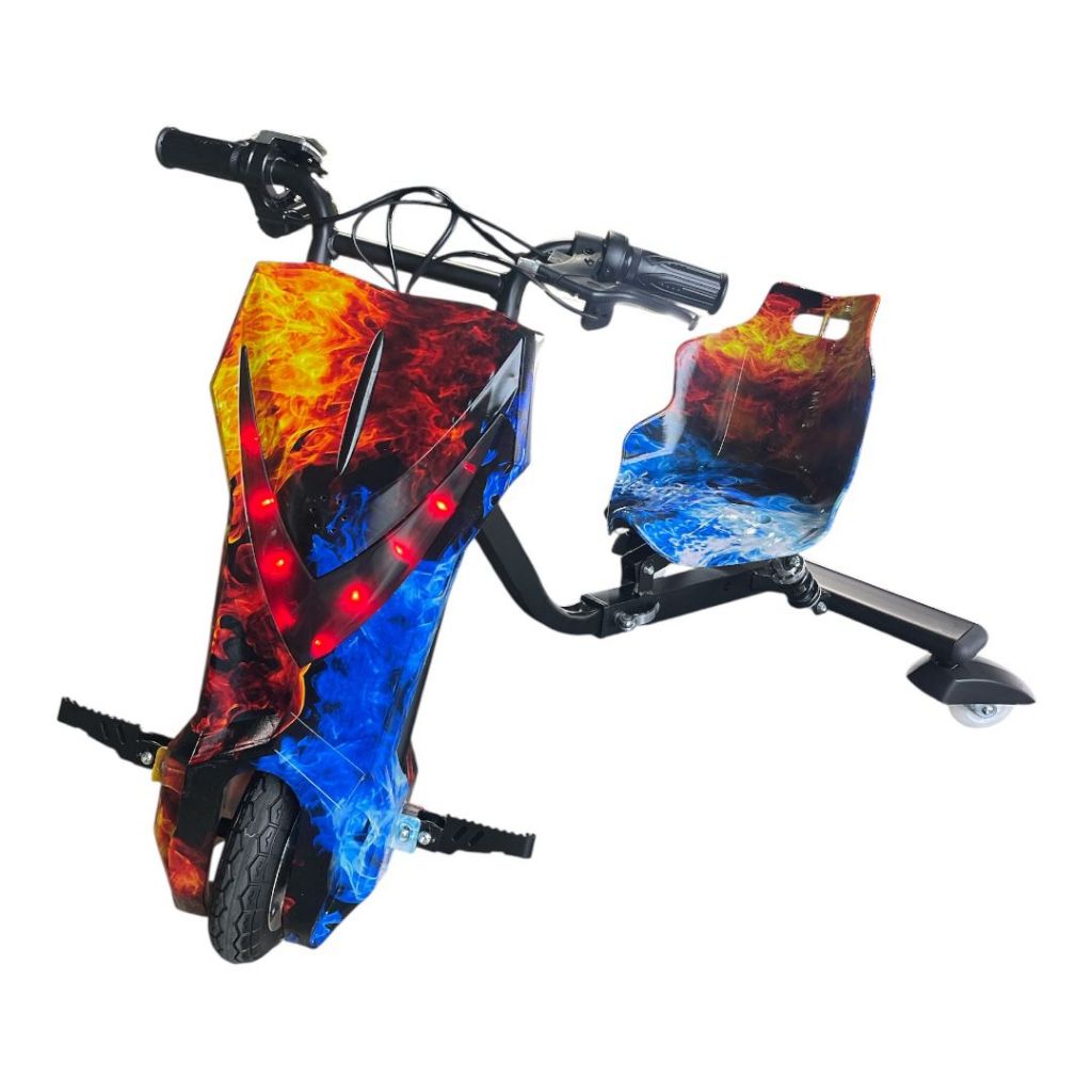 Patinete Elétrico 3 Rodas Triciclo Infantil Drift 350w 65kg Raio Fogo