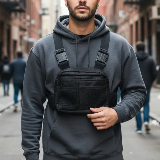 Bolsa De Peito pochete Motoboy Masculina Unissex Colete Sholder Bag Peitoral em Oferta na Shopee