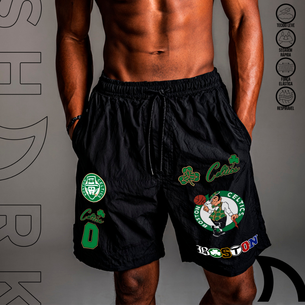 Short Bermuda Tactel Masculina Jogo Americano Basquete Simbolos Time Estiloso Corrida Treino Academia