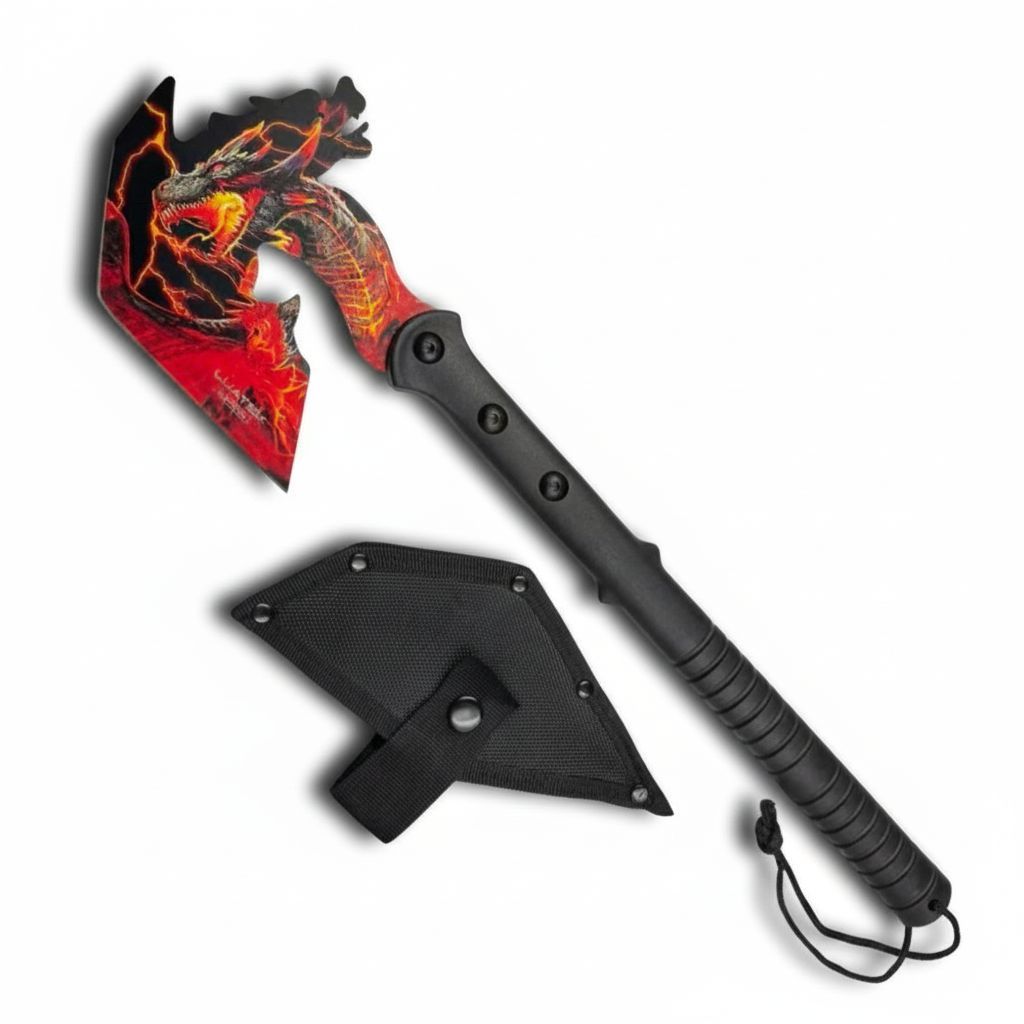 Machado Machadinha Tomahawk Tático Aço Inoxidável dragão