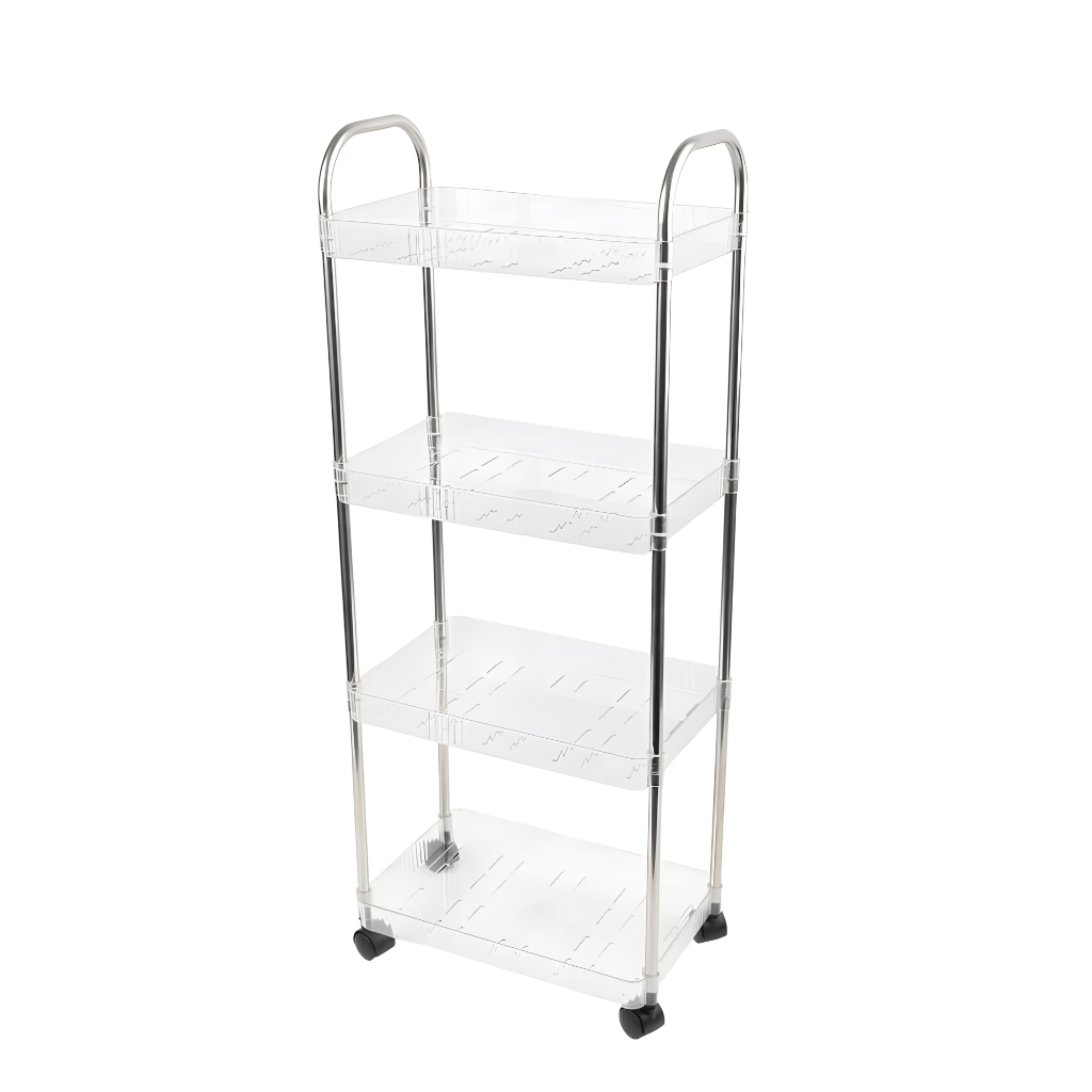 Carrinho Multiuso Conthey 4 Prateleiras Acrílico Rodínhas