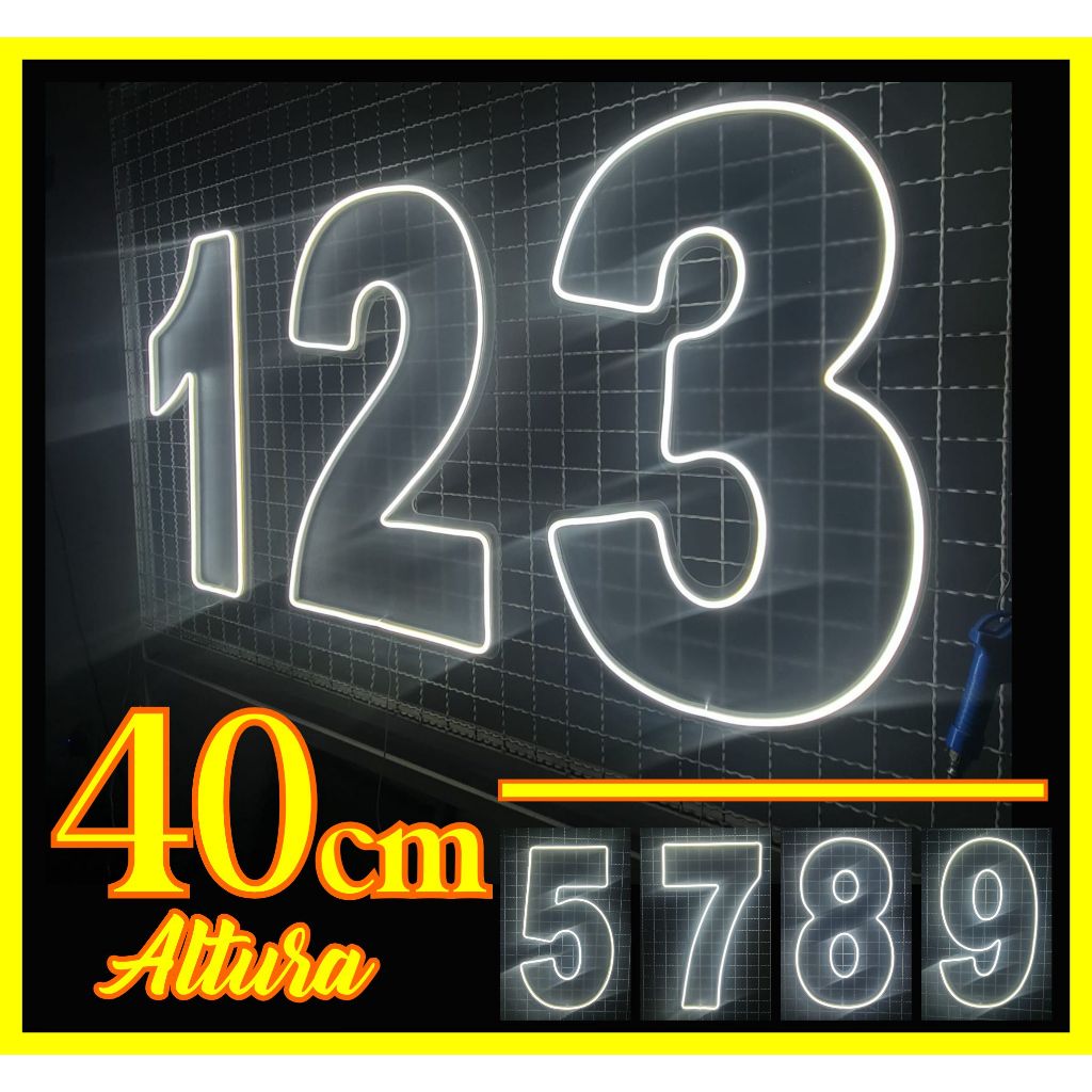 Número Led Neon 40 cm altura Painel Luminoso Decoração Festas aniversário (valor da unidade)