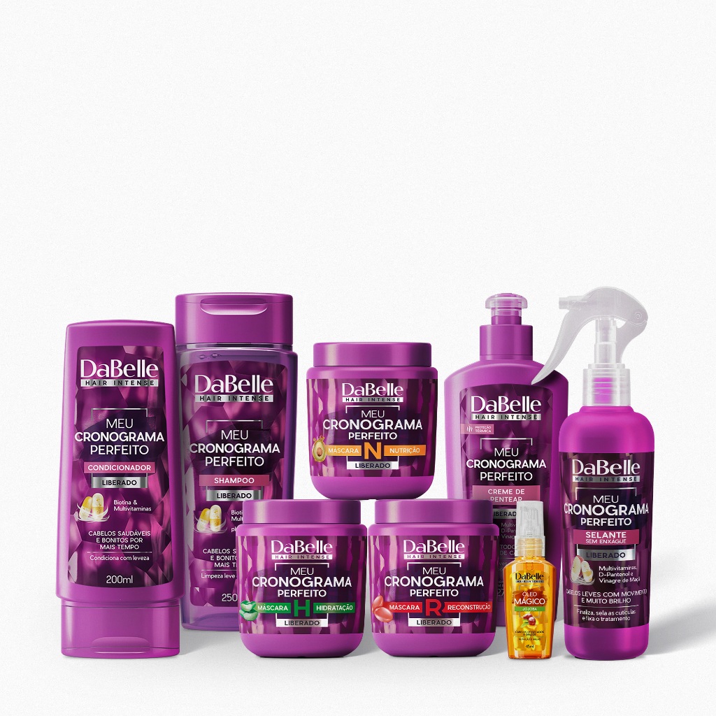 Kit Meu Cronograma Perfeito + Óleo Mágico Dabelle Hair - 8 Produtos