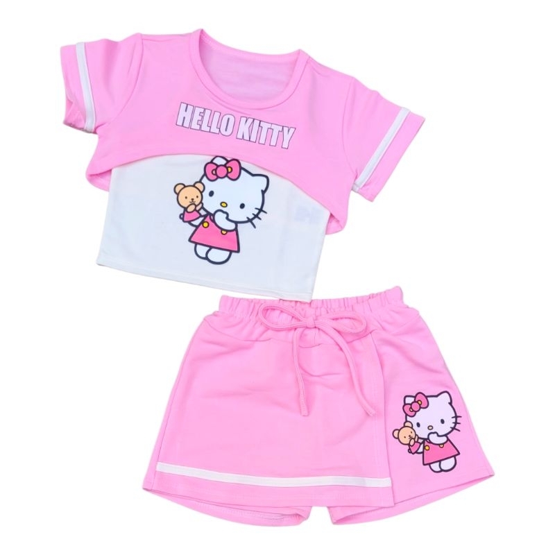 conjunto infantil menina - short saia moletinho + Confortável em Oferta na Shopee