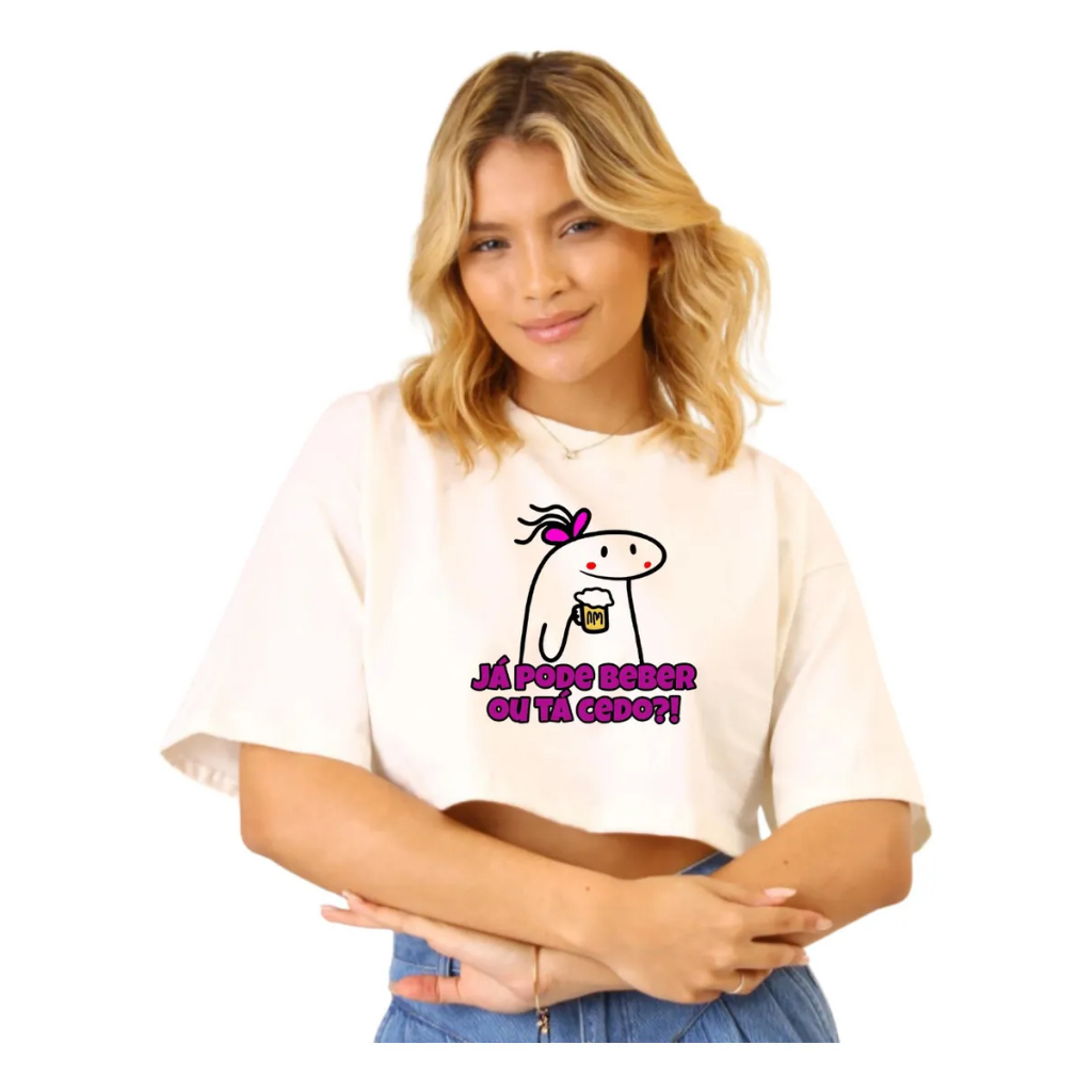 Cropped Oversized Carnaval Já Pode Beber Ou Ta Cedo Meme