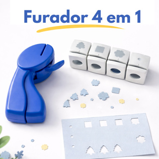 Furador Perfurador Cortador de papel com kit 4 em 1 scrapbook, journal e artesanato em Oferta na Shopee