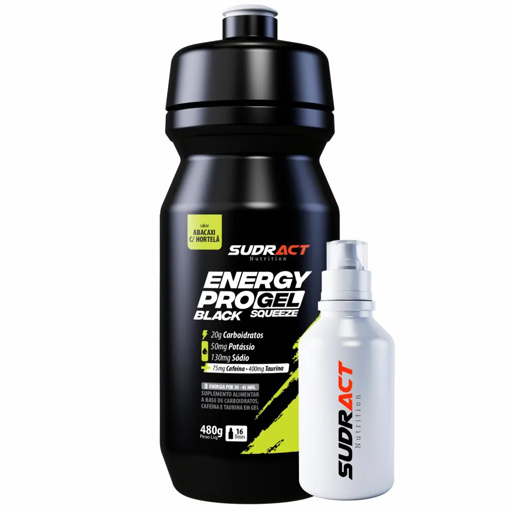 Sudract Kit Energy Pro Gel Black Squeeze 480g + Mini Squeeze Dosadora (Gel Repositor Energético)