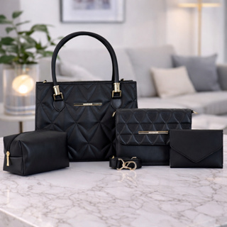 Kit Bolsa Feminina 4 Peças Bolsas Transversal De Ombro Necessaire E Carteira em Oferta na Shopee