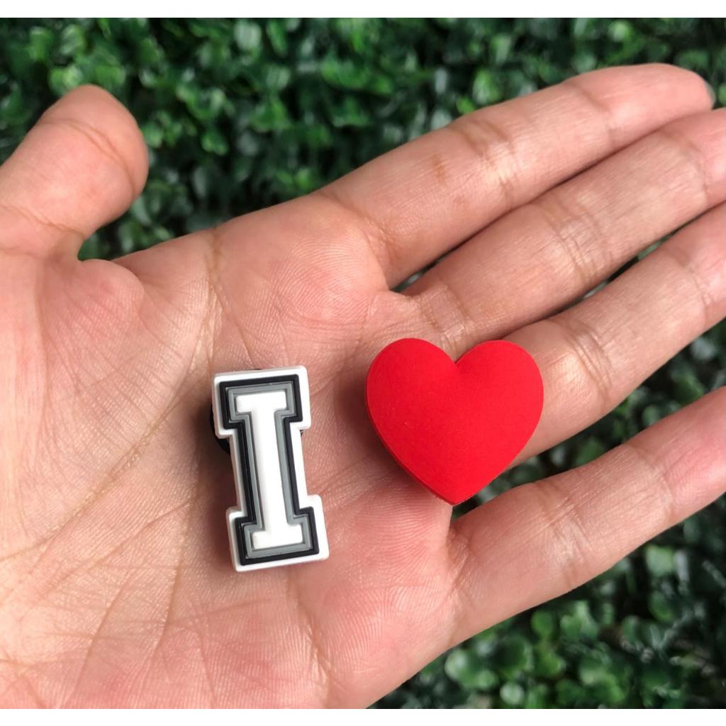 Pin Botton Charm para Babuche Croc - Kit c/2 - I love