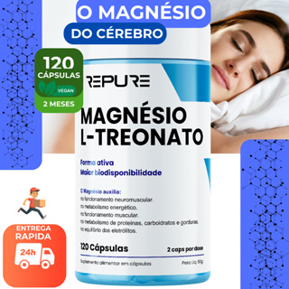 Magnésio L-Treonato Premium 【Alta Absorção】 • Cérebro & Músculos • 2 Meses Repure ✦ Sono & Foco Mental em Oferta na Shopee