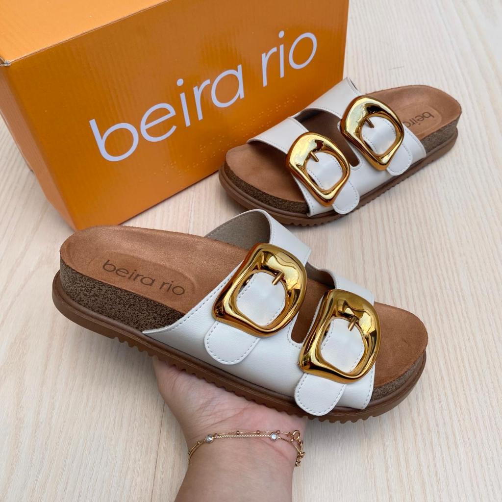 Sandália Papete Feminina Beira Rio Fivelas Confortável Camurça Moda Verão Casual Plataforma em Oferta na Shopee