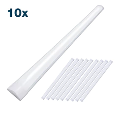 Kit 10 Luminária Led Linear Slim 36w Tubular 120cm 4k Neutra 6500k frio