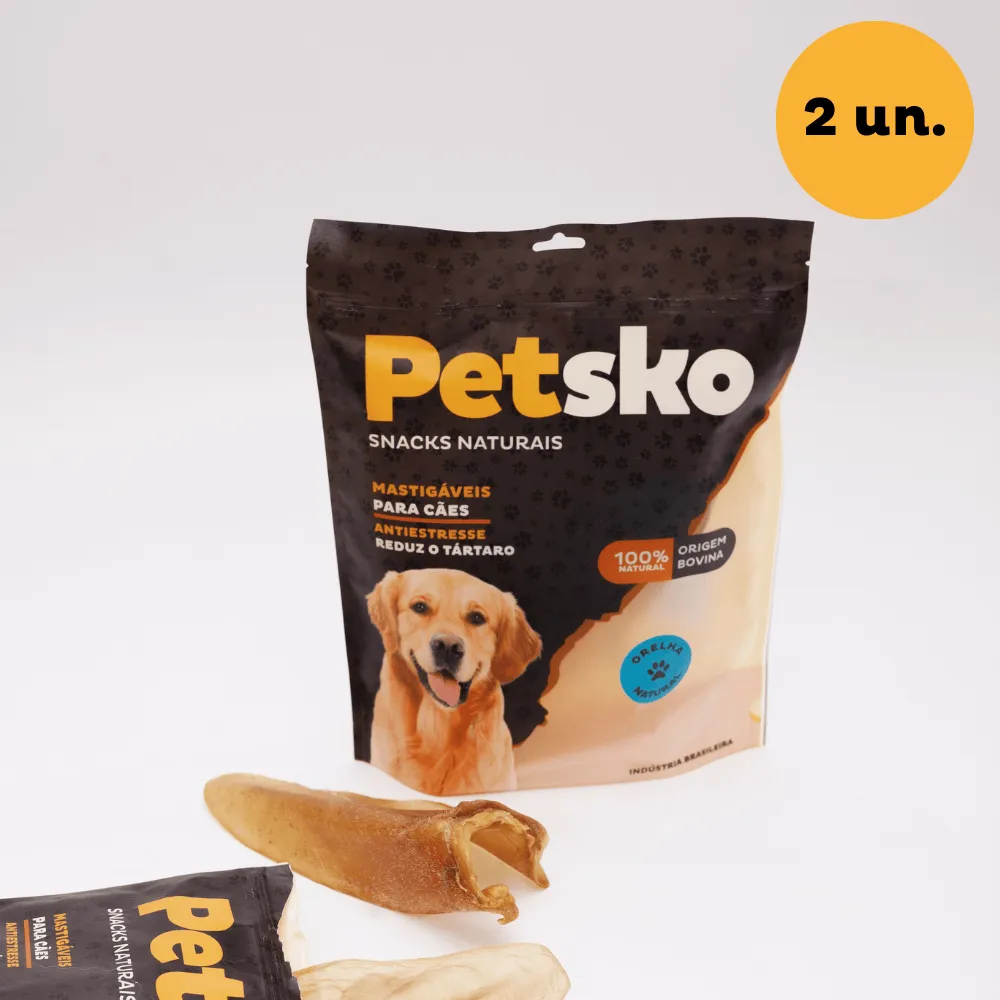 Petisco Petsko Orelha Bovina Natural 2 UND