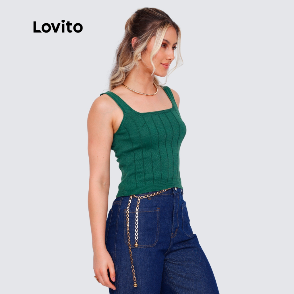 Detalhes do Lovito Top Tricot Feminino Casual LB1326BRL1356