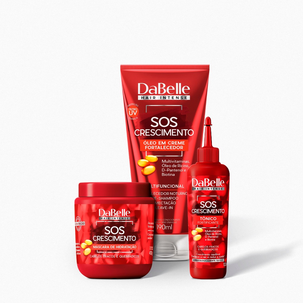 Kit Hidratação SOS Crescimento Dabelle Hair - 3 Produtos em Oferta na Shopee