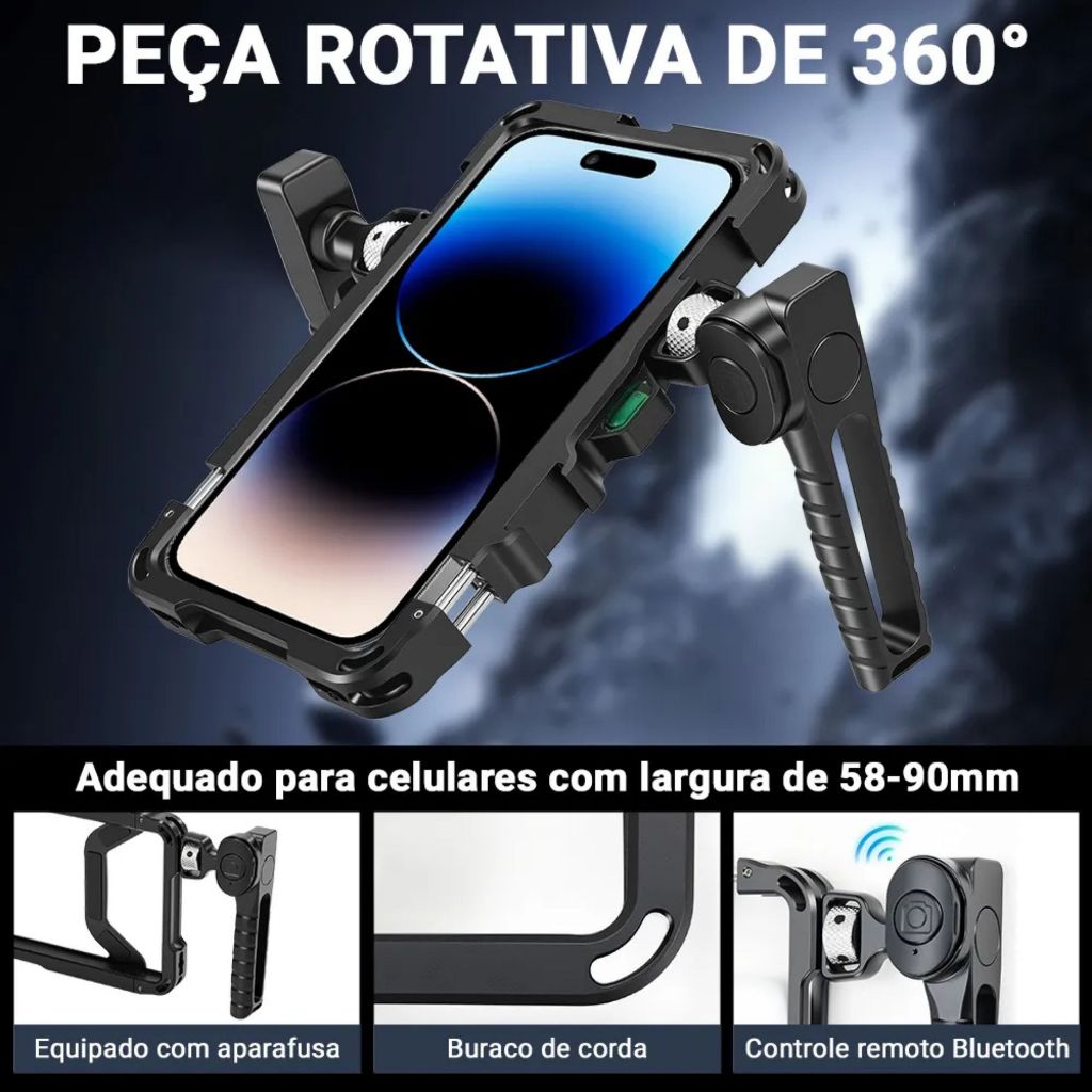 Transmissão Ao Vivo Alças Smartphone Vídeo Multimídia Universal Telefone Gaiola Rig Para Telefone Com Controle Bluetooth