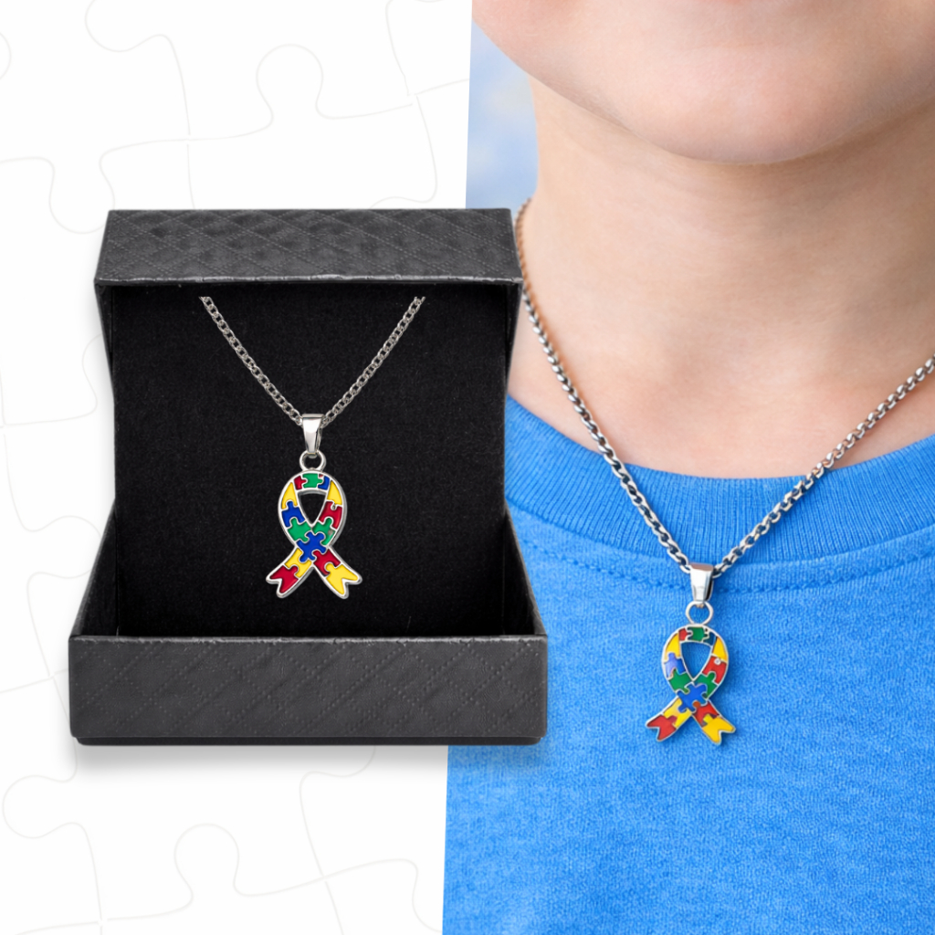 Colar Aço Inox Autismo Laço Quebra Cabeça Autista em Oferta na Shopee