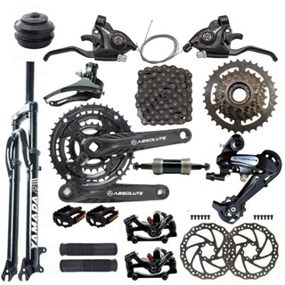 Kit marcaha 21velocidades Bike Aro 26 e 29  Freios Disco Pedivela Catraca Cambios Absolute