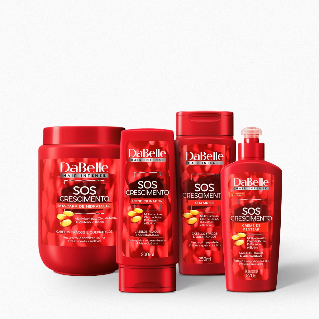DaBelle Kit SOS Crescimento Máscara 800g (4 Produtos) em Oferta na Shopee