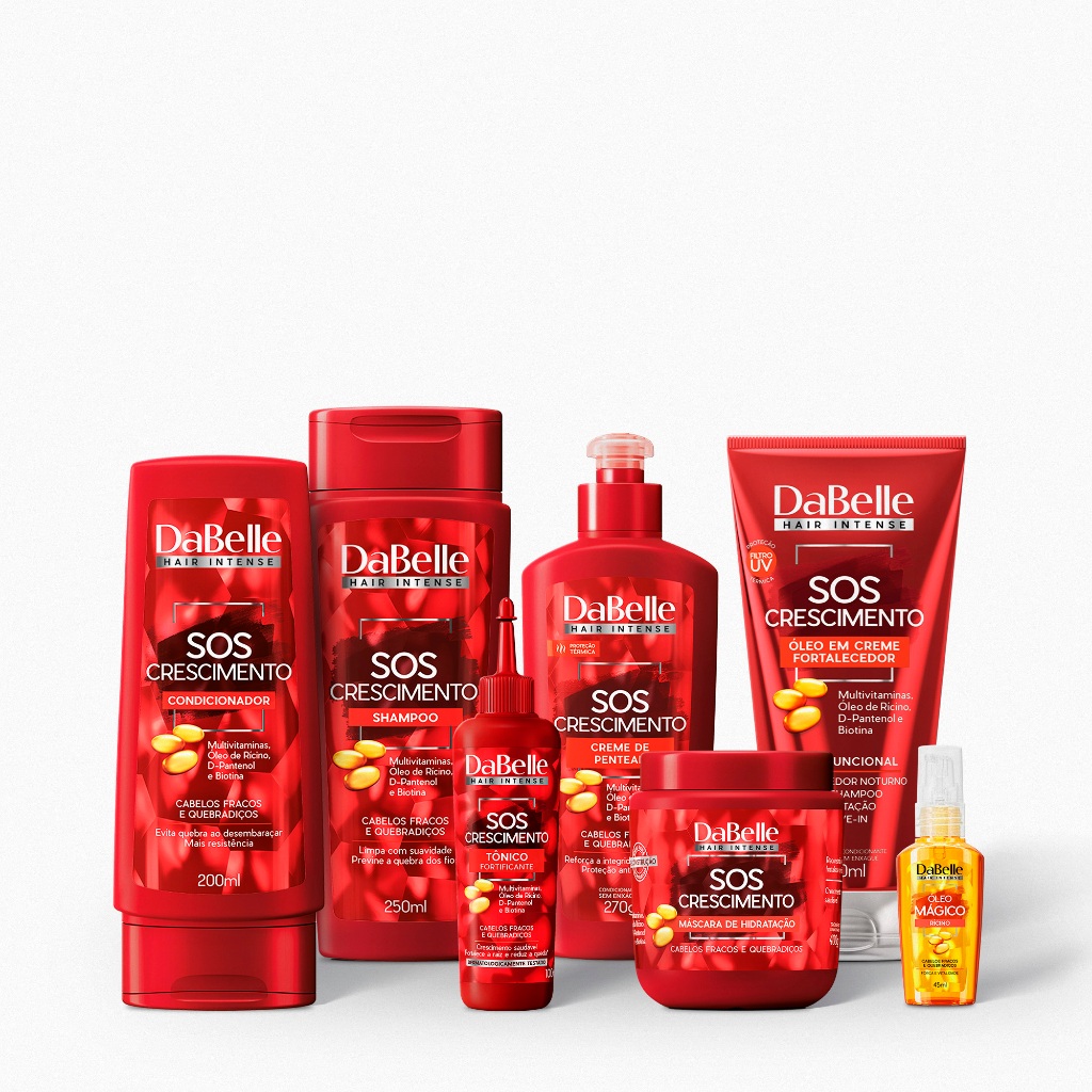 Kit DaBelle Crescimento Capilar 400g (7 produtos) - SOS Crescimento em Oferta na Shopee