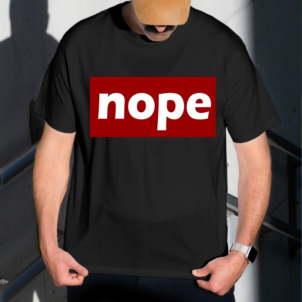 Camiseta Masculina Estampa Nope 100% Algodão Estilo Conforto Diário Do Tamanho P ao GG