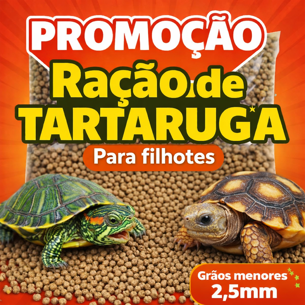 Ração Nutritiva Premium para Tartaruga, Jabuti e Répteis Filhotes e Adultos em Oferta na Shopee