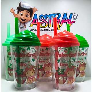 KIT COPO TWISTER PERSONALIZADO 300ML MORANGUINHO BABY 2 (TAMPA CHANTILLY) em Oferta na Shopee