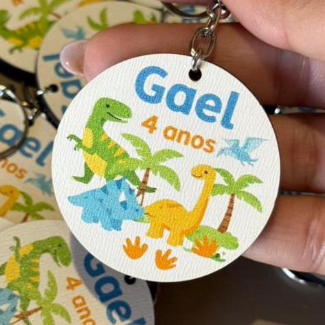 Chaveiro Infantil Lembrancinha Dinossauro Personalizado Com Nome De Aniversário Tema Dino Para Menino Menina