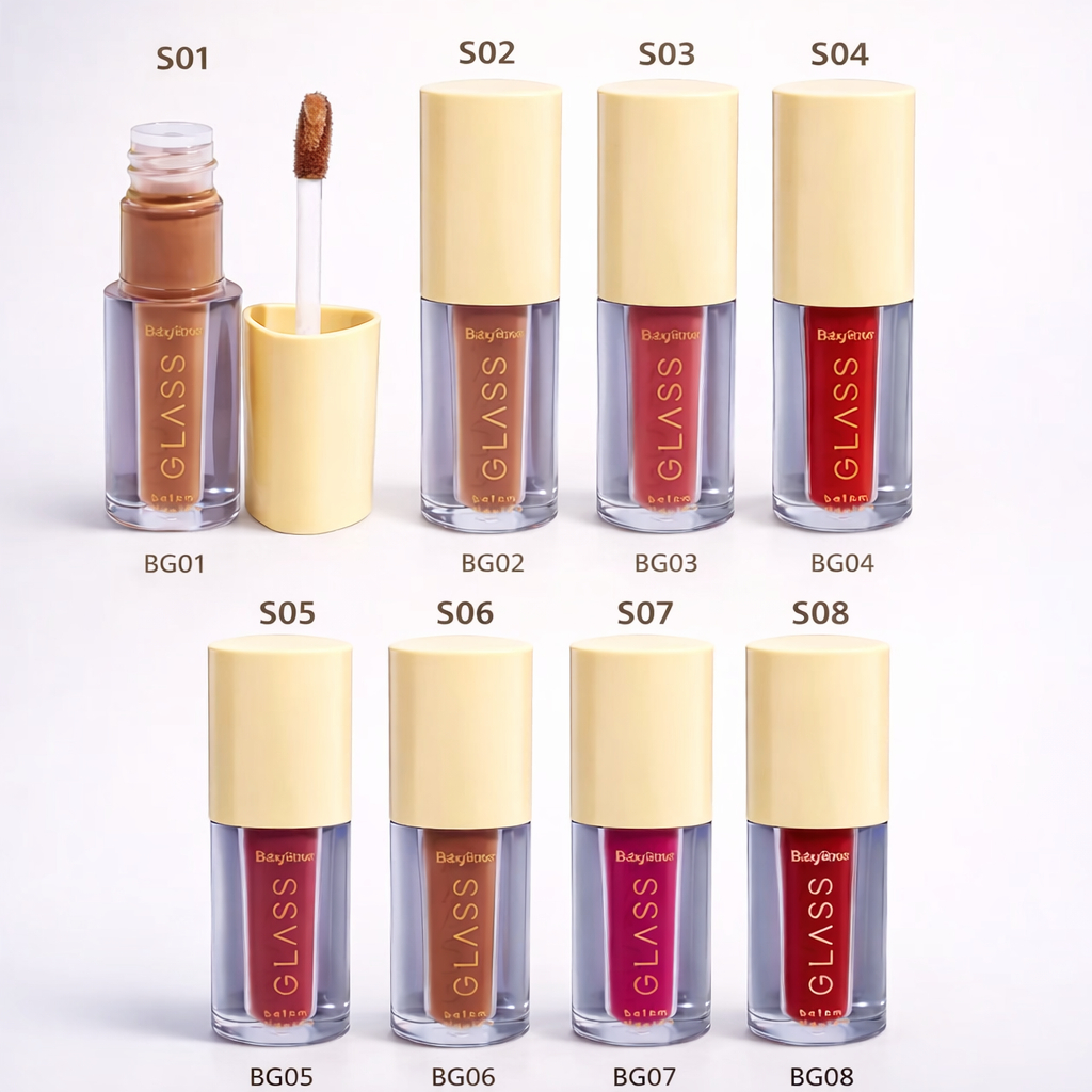 Batom Líquido Velvety Glass – Acabamento Aveludado, Alta Pigmentação | Cores S01 a S08