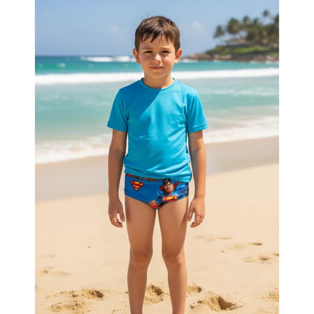 Sunga Infantil Super Man tam. 08 Kamylus Proteção Uv 50+