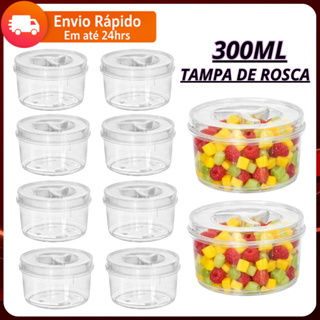 Jogo de 10 Pote Redondo 300ml Transparente Com Rosca Perfeita Vedação BPA FREE Papinha Alimentos em Oferta na Shopee