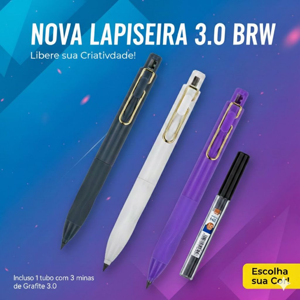 Lapiseira Triton 3.0mm com 3 Grafite 3.0 Extra – Ponta Grossa para Escrita e Desenho em Oferta na Shopee