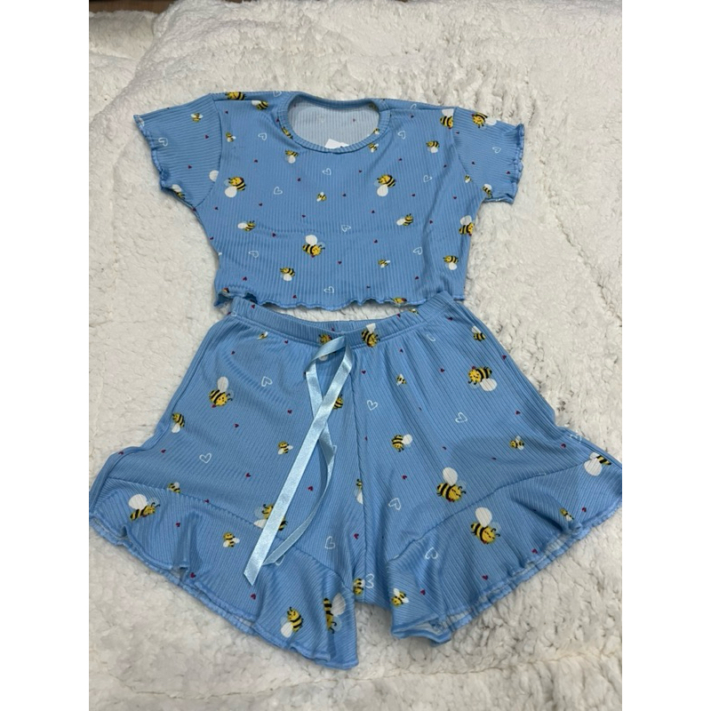 Pijama infantil suede canelado feminino baby doll short doll , cropped roupa de dormir  personagens
