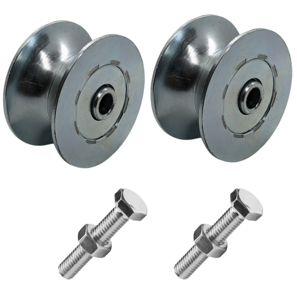 Kit 2 Roldana Reforçada 2 Rolamentos Portão ou Calandra 2 1/2 (6,2 cm) Polegadas Canal U 1 Pol (25mm)