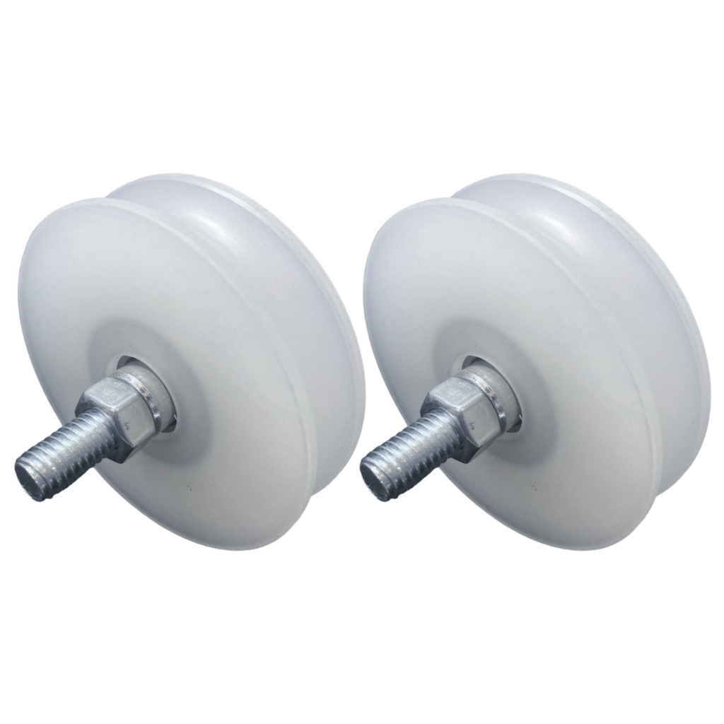 Kit 2 Roldana Aliaço Nylon Para Portão De Correr 3 Polegadas (7,4 cm) Em U 1/2 (12,7 mm)