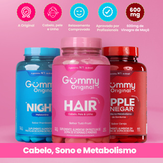 Kit 3 Gummy Original Night + Apple Cider Vinegar + Hair, A Tríade do Bem-Estar Completo em Oferta na Shopee
