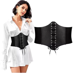 Corset Cinto Corpete Corselet Espartilho Elástico Couro Pu