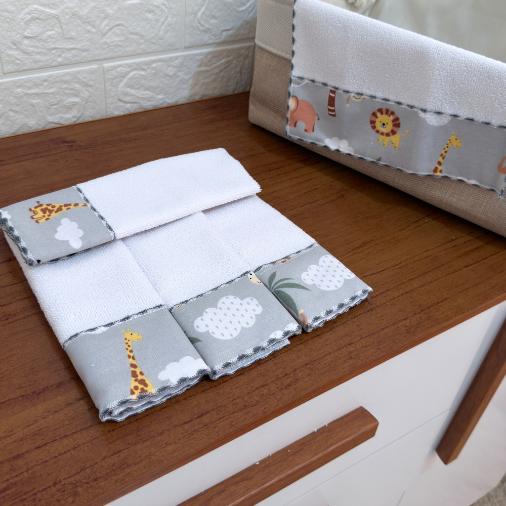 Kit 5 Toalhinhas Higiênicas de Ombro Atoalhado para Bebê