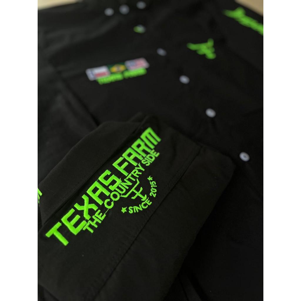 Camisa Manga Longa Country  100% Algodão Masculina TXC Preta em Oferta na Shopee