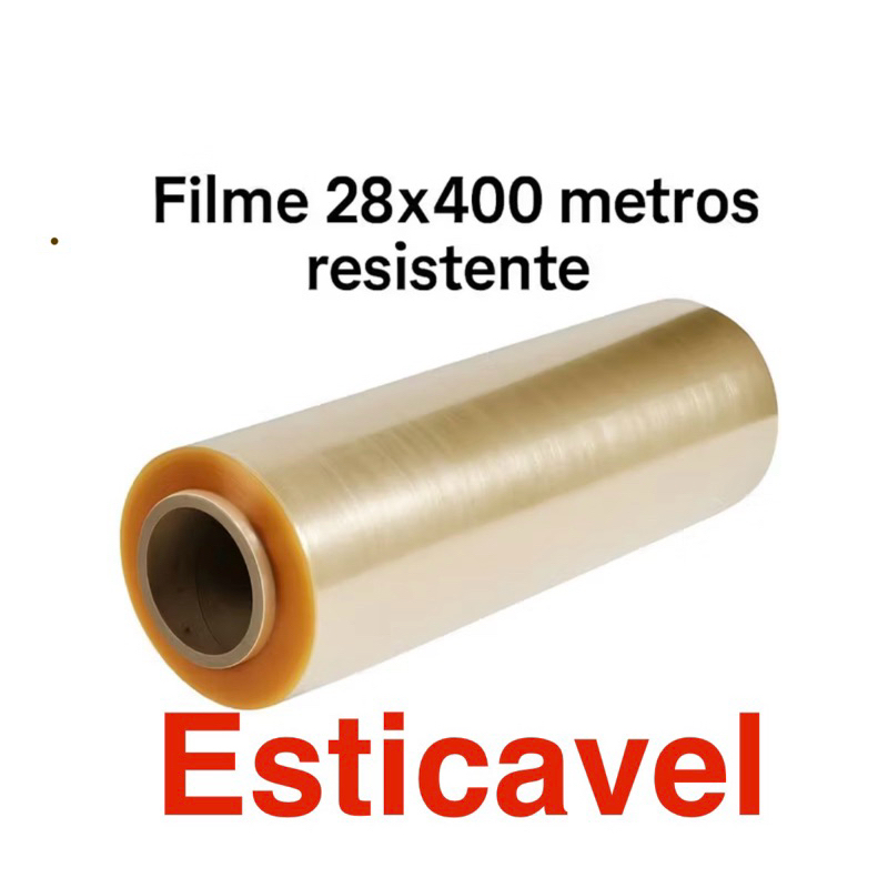 Rolo Plastico Filme Pvc Esticavel Resistente 28Cm x 400M