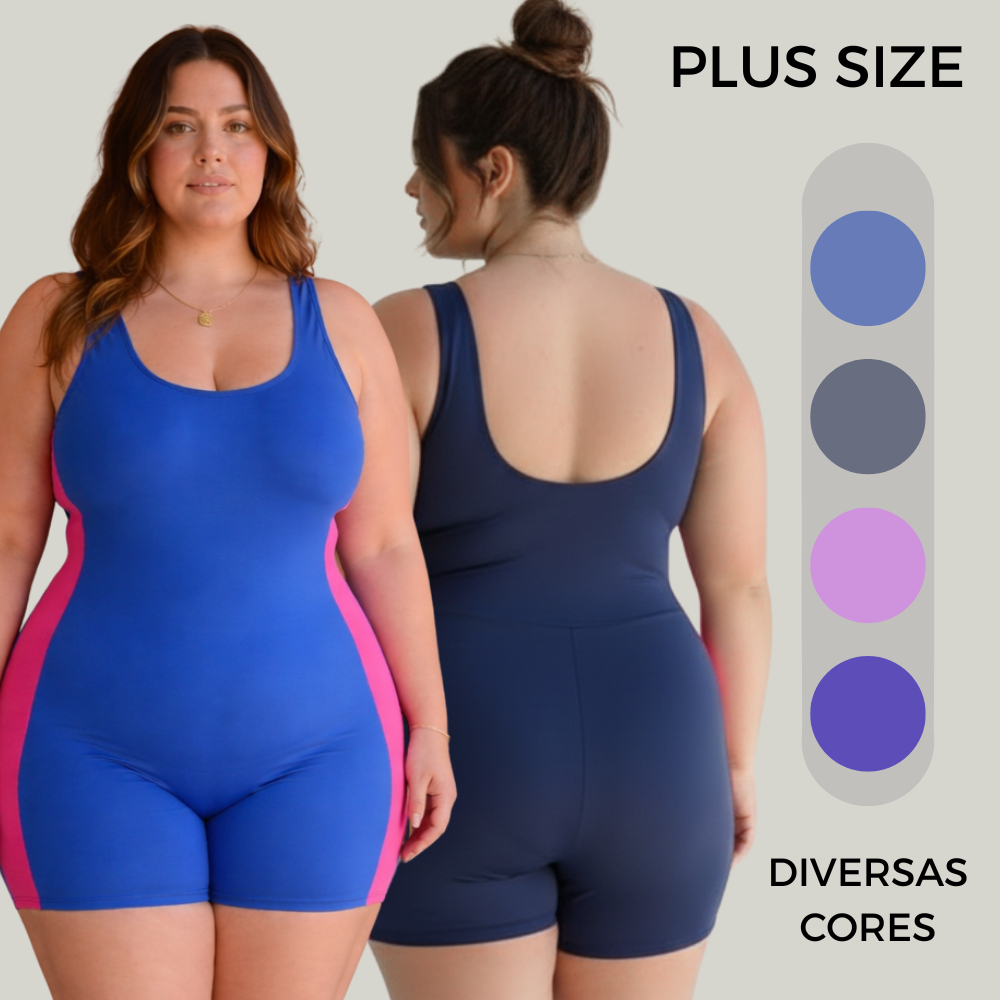 Maiô Plus Size Feminino Macaquinho Para Natação e Hidroginástica Moda Praia do GG ao G5 em Oferta na Shopee