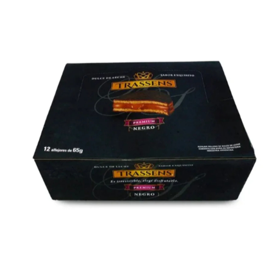 Alfajor Trassens Premium  - Chocolate preto com doce de leite 12 un.