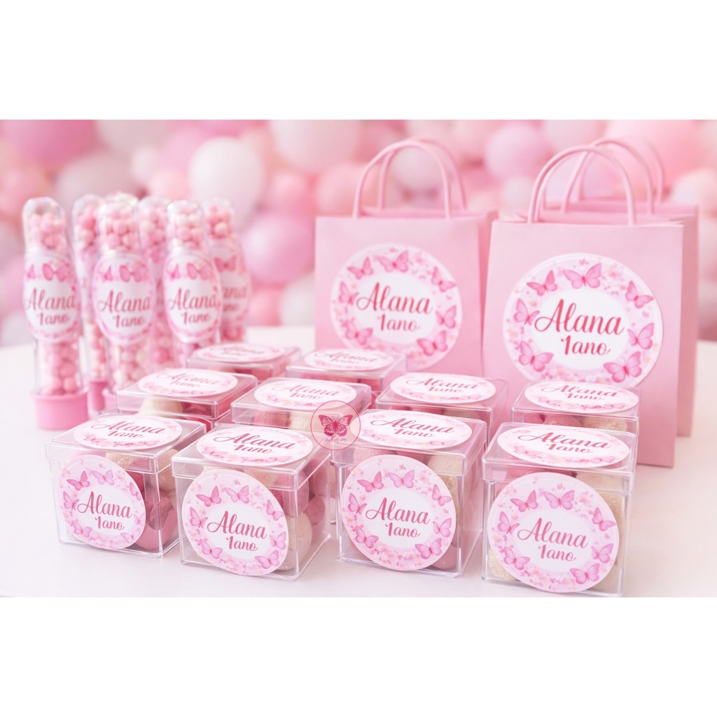 Kit 50 Adesivos Tema Borboleta Personalizados |Jardim Encantado, Lembrancinhas e Festa em Oferta na Shopee